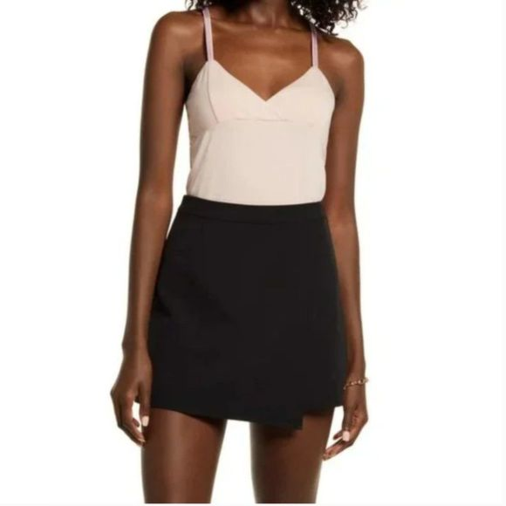 NWOT OPEN EDIT Pink Smoke V-Neck Cotton Blend Camisole (M)‎